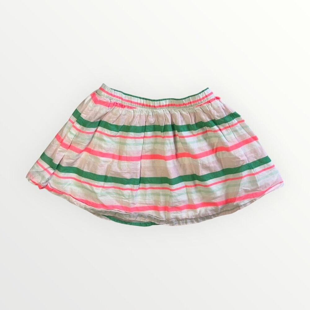 Gymboree Girls Pink, Green, White Striped Pull-On Skater, Circle Skirt Size 6